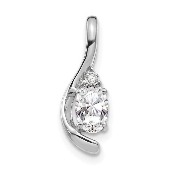 Kazi Luxury 14k White Gold White Topaz and Diamond Pendant
